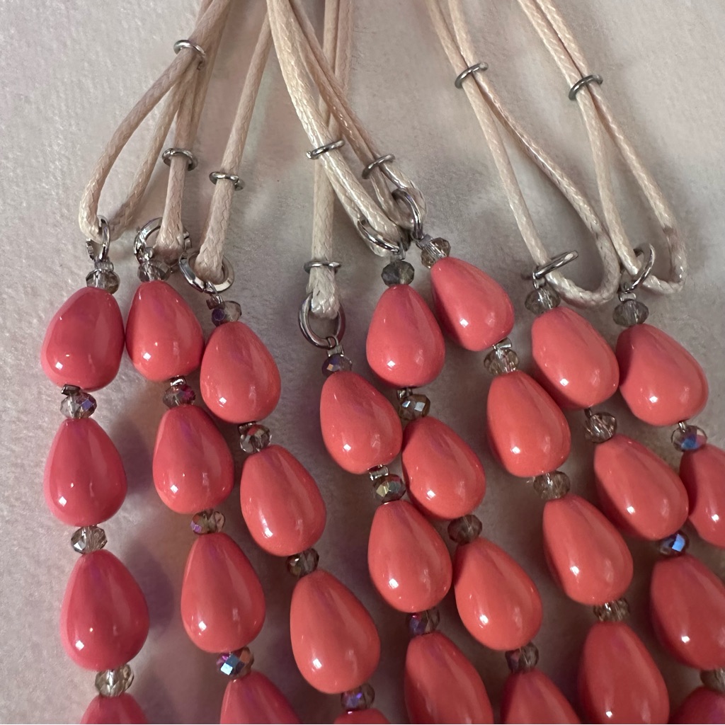 Saachi Multi Strand Coral Beaded Necklace Handmade Nwt — image 4 of 8
